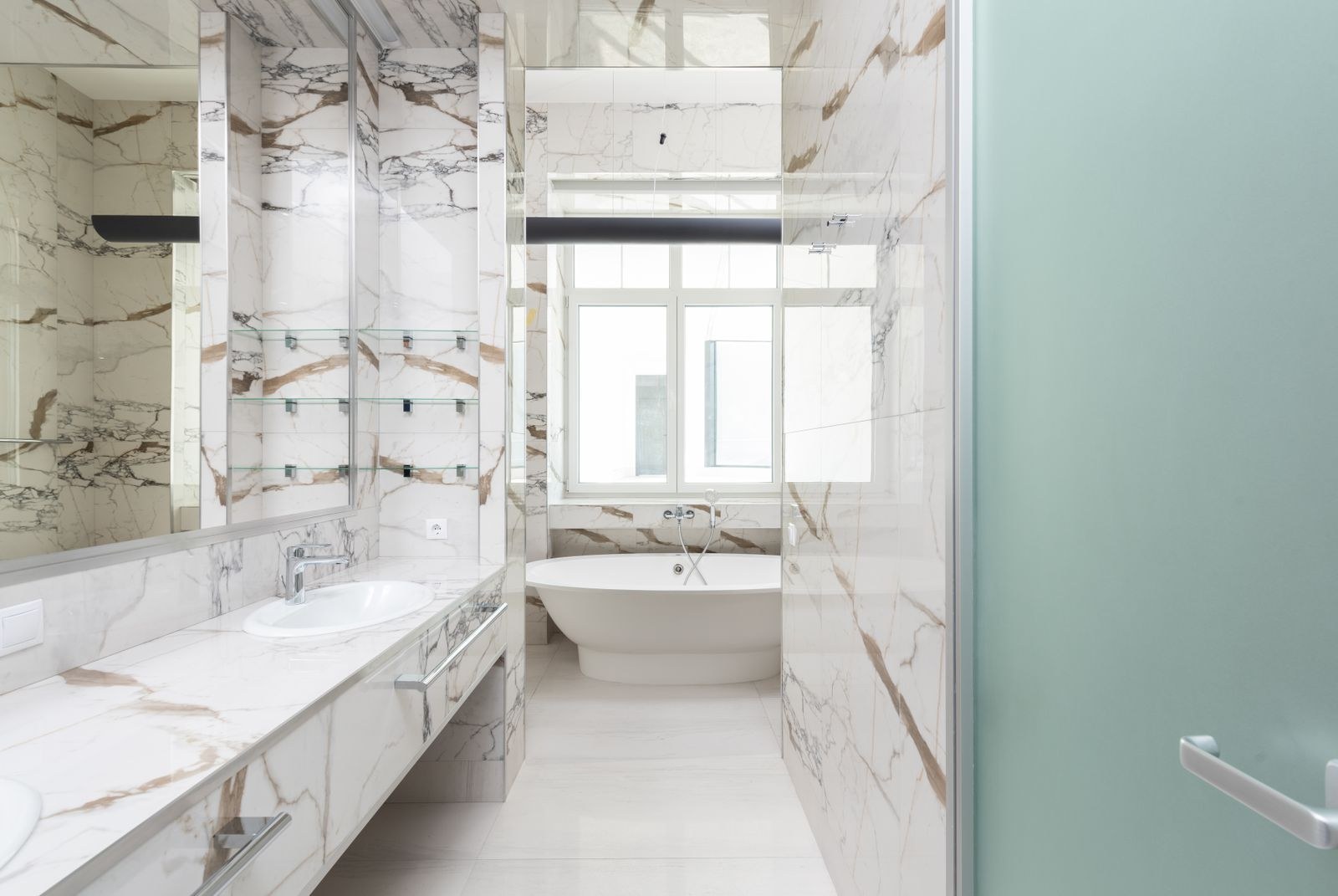 Contemporary bathroom showing tile and vanity design inspiration